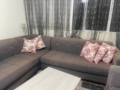 used living room for sale with table and curtain!