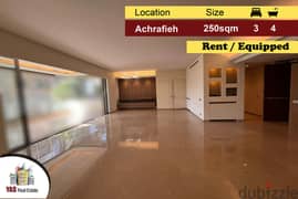 Achrafieh 250m2 | Rent | Luxurious building | Prime Location |Equipped 0