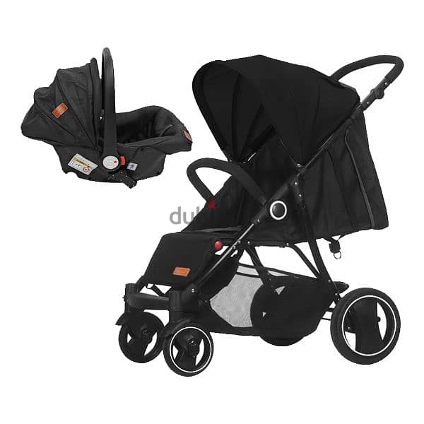 Baby Stroller with Car Seat and Swivel and Brakes Front Wheel 2