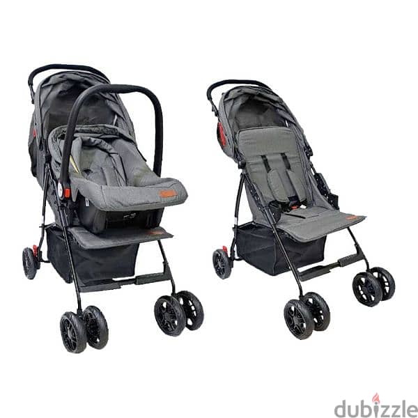 Baby Stroller with 360-degree Rotating Wheels and Baby Car Seat 1