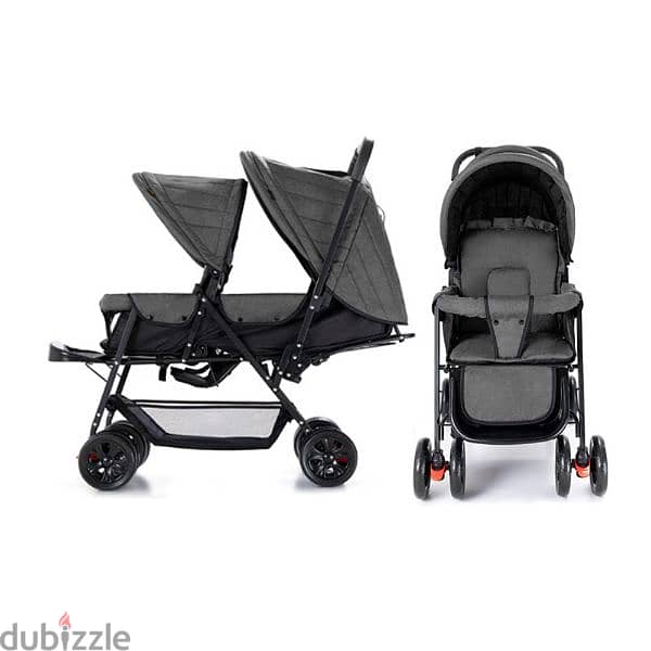 Double Baby Stroller with Hooks 2