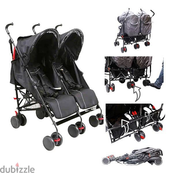 Side By Side Double Baby Stroller 1