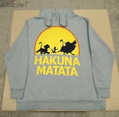 Original "Hakuna Matata" Disney Light Gray Hoodie Size Kids (16 years)