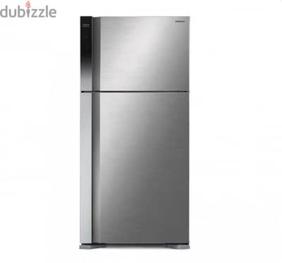 Hitachi two-door refrigerator, silver براد هيتاشي بابين سلفر 25 قدم