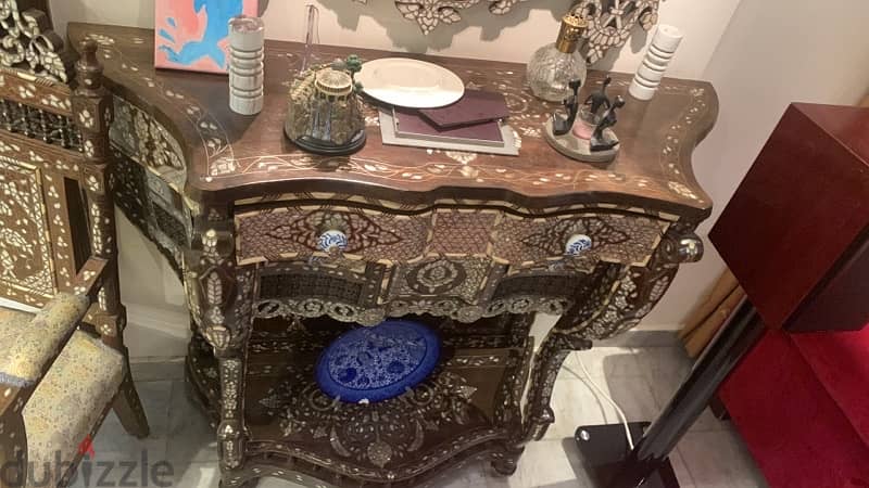 console with mirror & chairs كونسول دمشقي مع مراية وكراسي 2