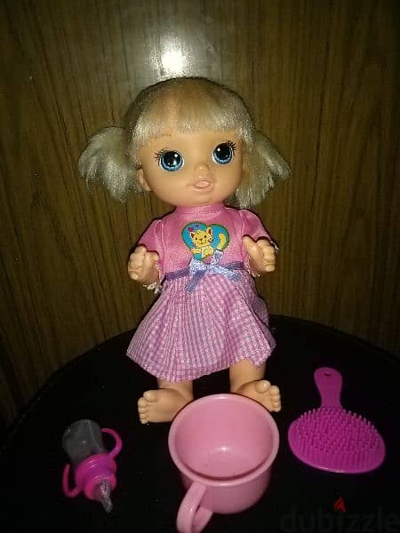 BABY ALIVE Girl Still Good Hasbro toy +Water bottle +Hair brush+Cup=16 2