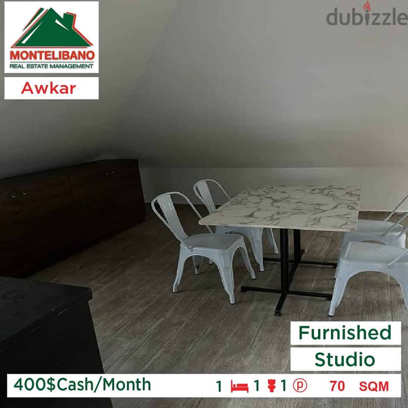 400$Cash/Month!!Studio for rent in Awkar(Prime location)!! 1