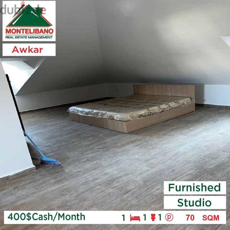 400$Cash/Month!!Studio for rent in Awkar(Prime location)!! 2