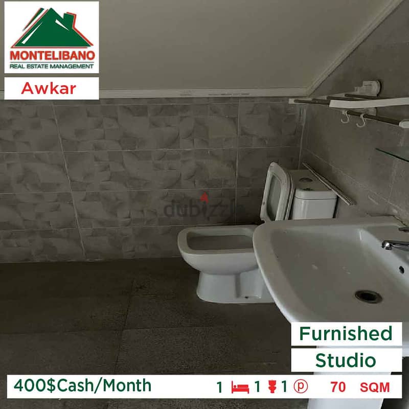 400$Cash/Month!!Studio for rent in Awkar(Prime location)!! 3