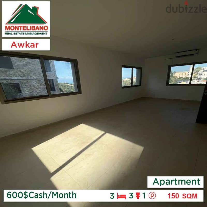 600$ Cash payment!!Apartment for rent in Awkar!! 0