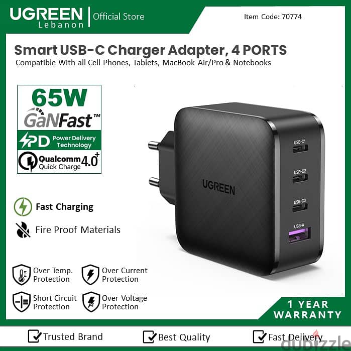 Ugreen Charger Mobile,66W,100W,240W,Power Bank, 1Year Warranty 2