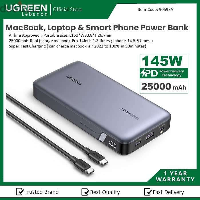 Ugreen Charger Mobile,66W,100W,240W,Power Bank, 1Year Warranty 11