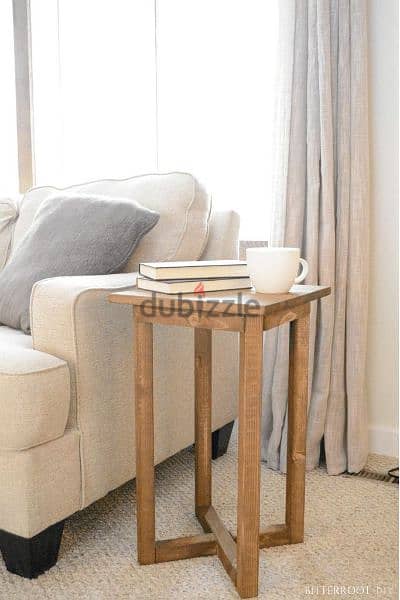 boho wood tables طاولة خشب طبيعي 2
