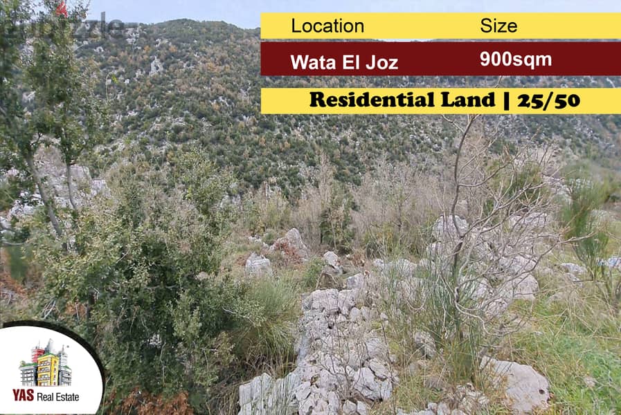 Wata El Joz | 900m2 | Residential Land | 25/50 | Catch | View | DA 0