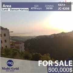 Daraoun - Harissa, Land For Sale, 4770 m2, أرض للبيع في درعون - حاريصا
