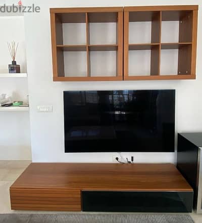 Boconcept leather dining chairs and TV unit