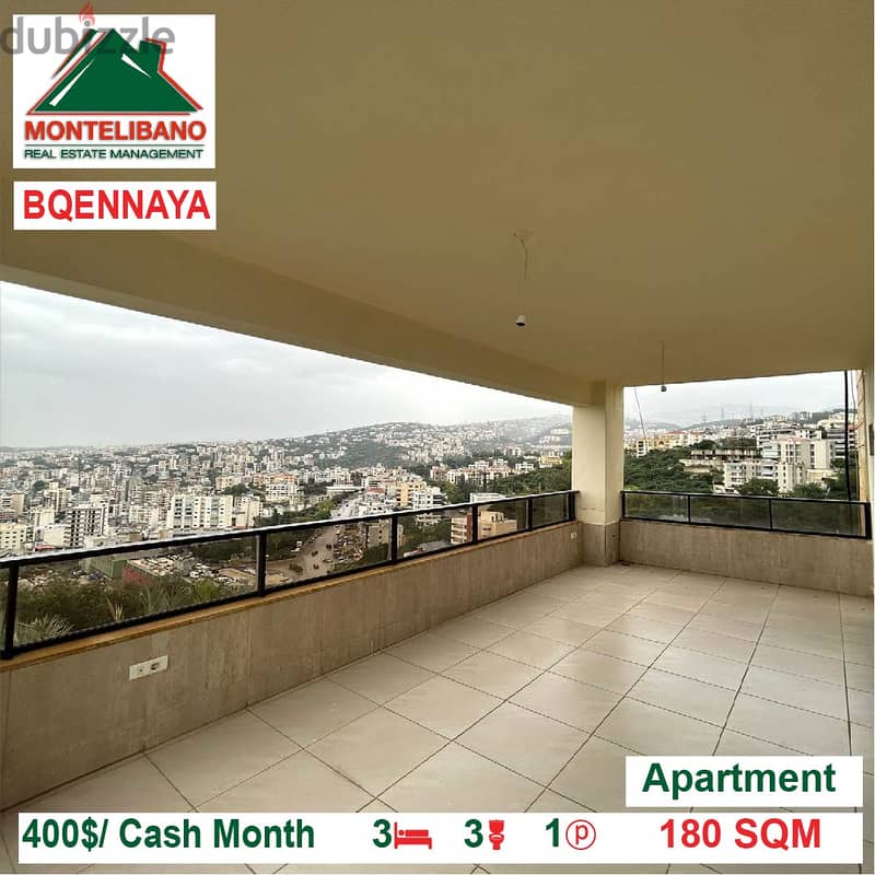 400$/Cash Month!! Apartment for rent in Bqennaya!! 0