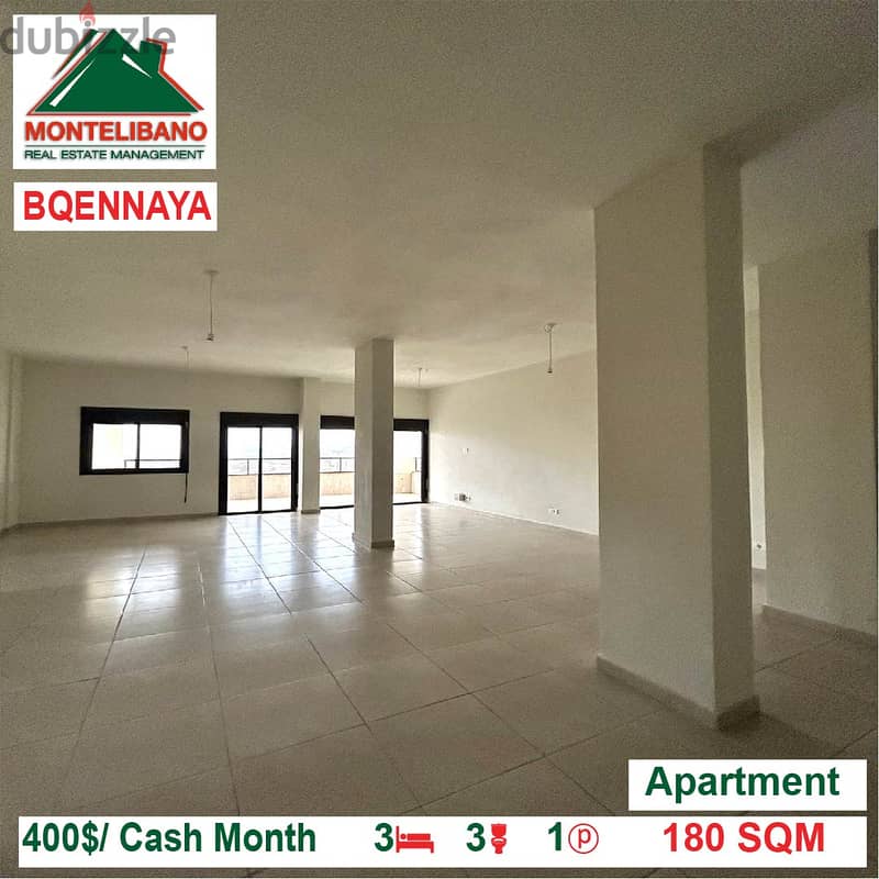 400$/Cash Month!! Apartment for rent in Bqennaya!! 1