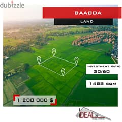 Land for sale In Baabda 1488 sqm أرض للبيع في بعبداref#MS82098