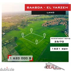 Land for sale In Baabda Yarzeh 1621 sqm ref#ms82099