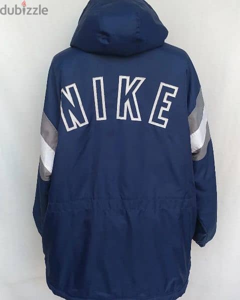 Original "Nike" Navy Blue Big Logo Hooded Anorak Size Men's 2XL/3XL 1