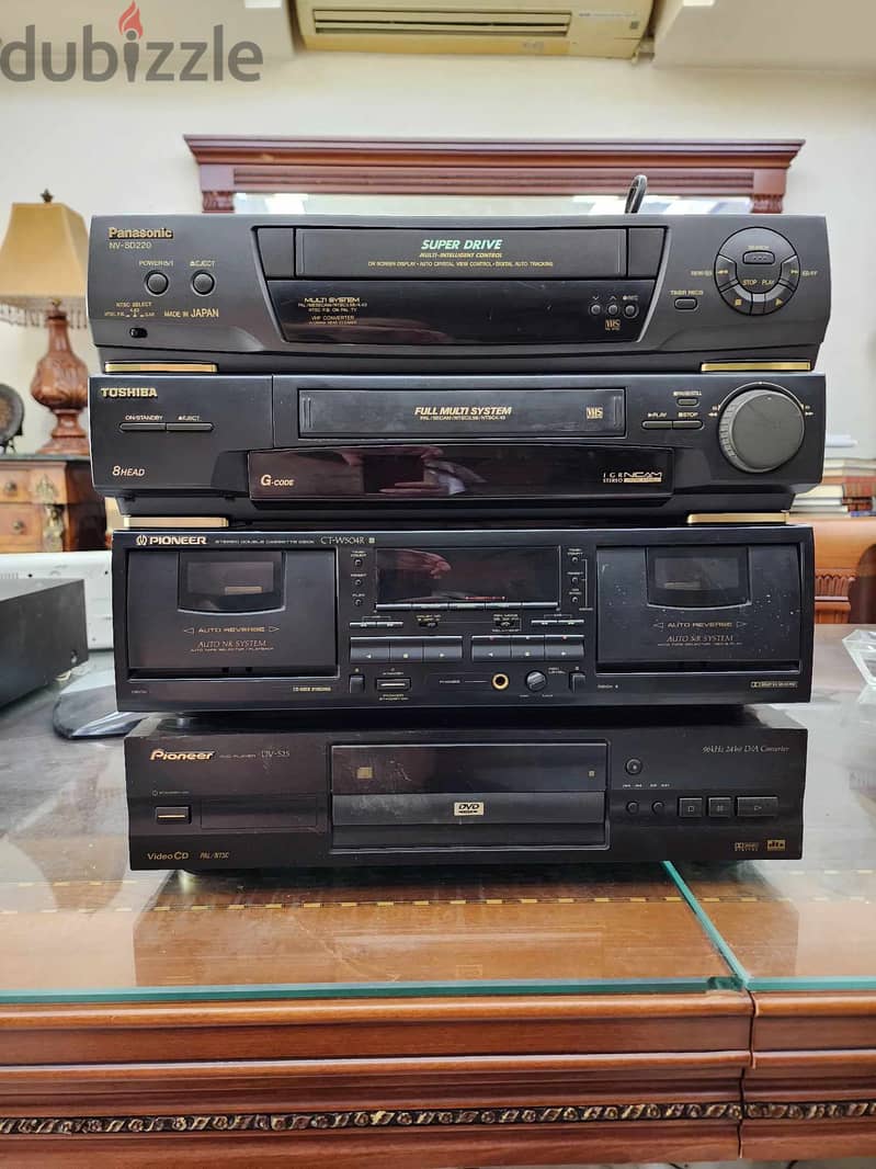 DVD and Cassette deck Pioneer plus video Toshiba and Panasonic $175 0