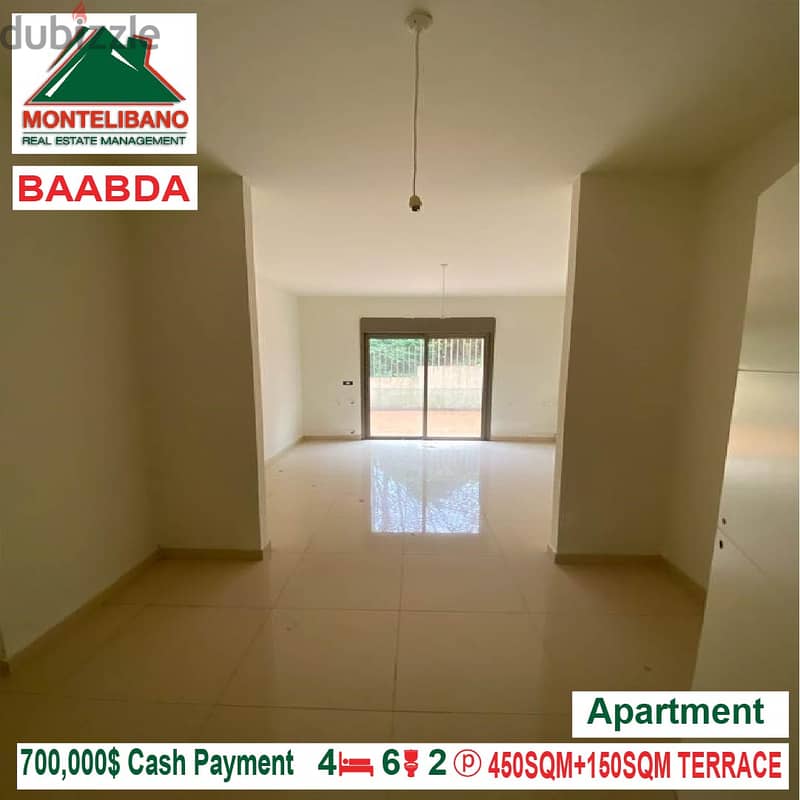 700,000$ Apartment for sale located in Baabda 4