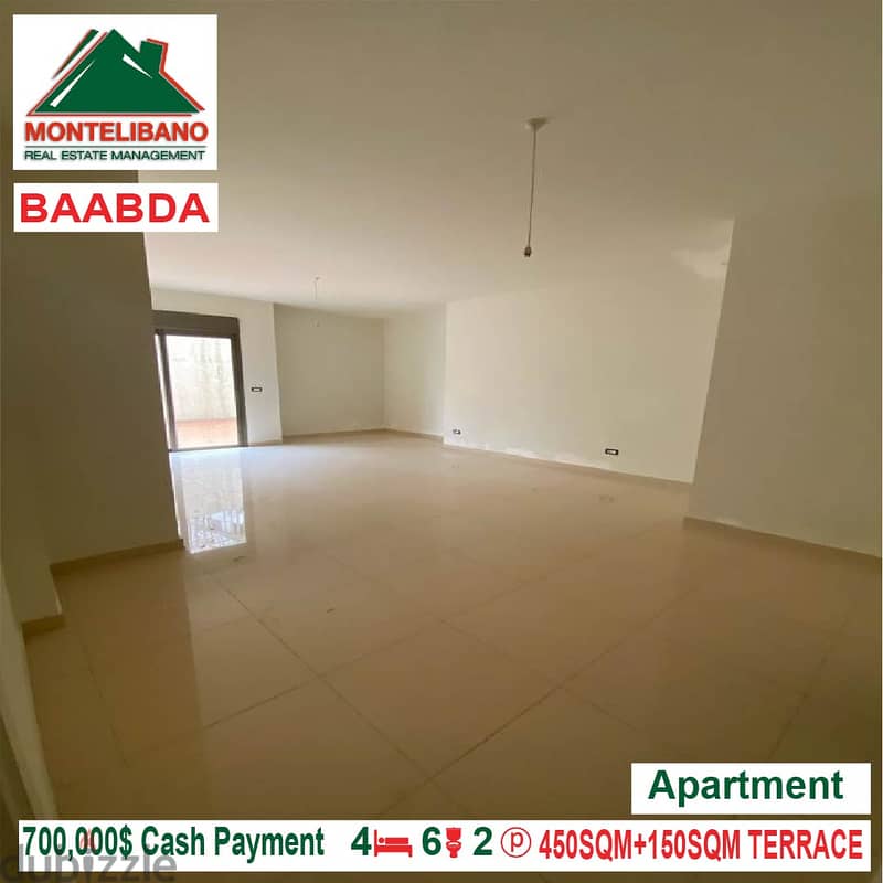 700,000$ Apartment for sale located in Baabda 6