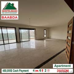 450,000$ Apartment for sale located in Baabda