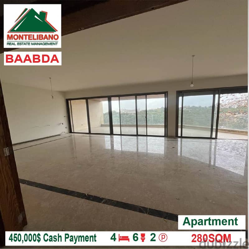 450,000$ Apartment for sale located in Baabda 1
