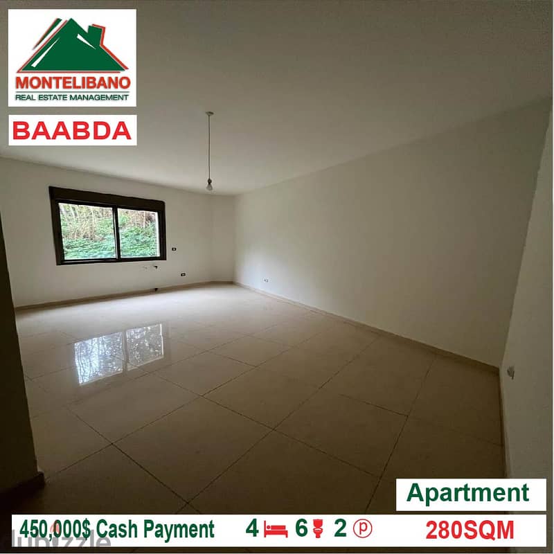 450,000$ Apartment for sale located in Baabda 3