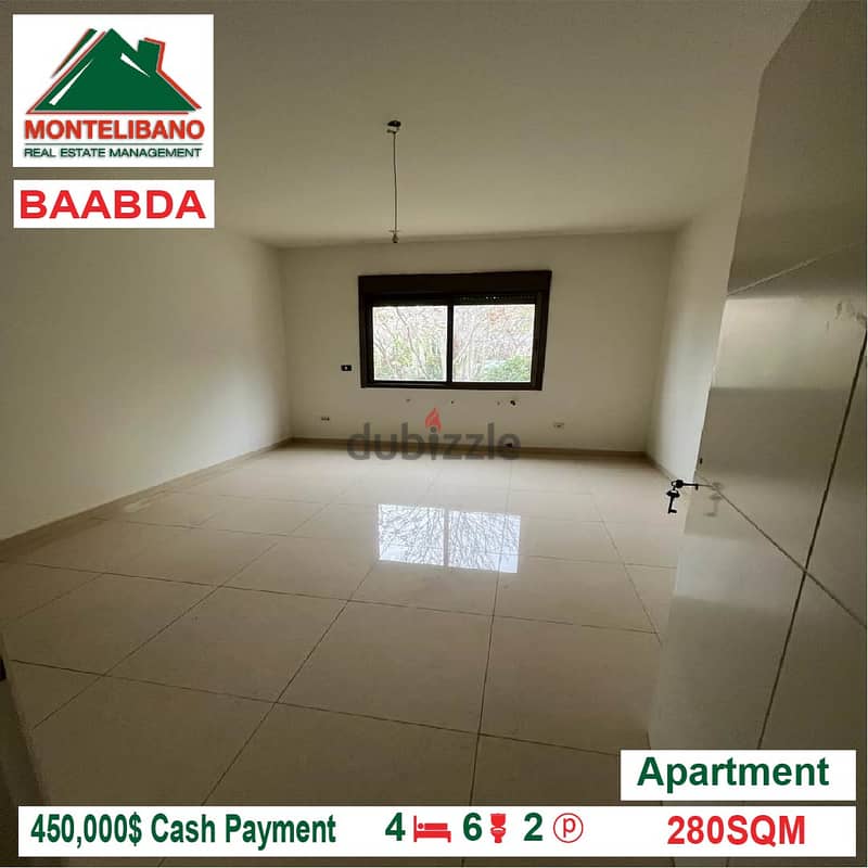 450,000$ Apartment for sale located in Baabda 4