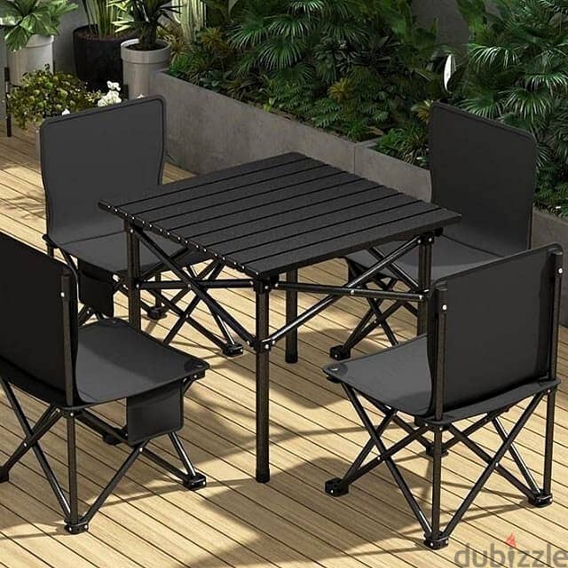 Modern Foldable Table, Picnic Outdoor Table in Black 1