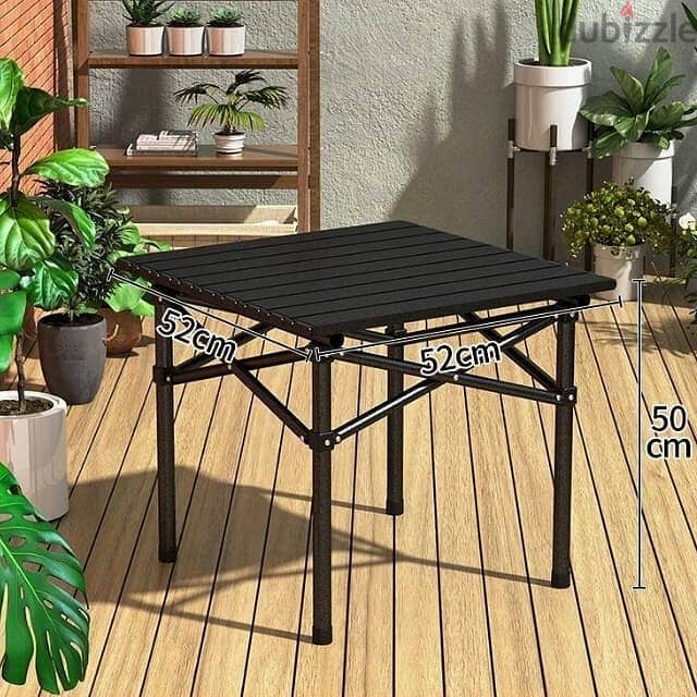 Modern Foldable Table, Picnic Outdoor Table in Black 2