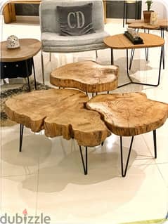 real wood tree slice side table 0