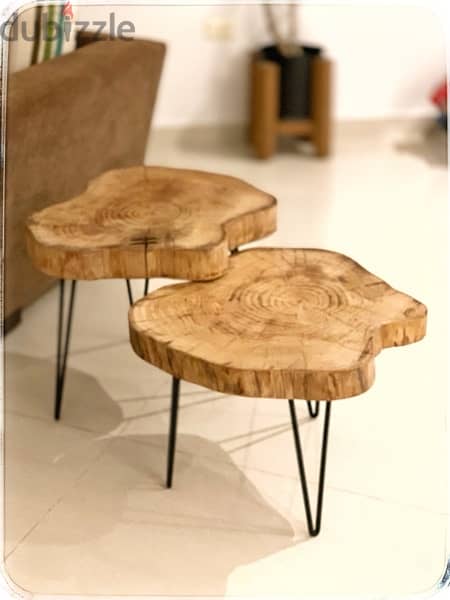 real wood tree slice side table 2