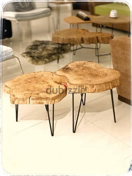 real wood tree slice side table 3