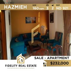 Apartment for sale in Hazmieh ND921