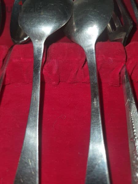 silver set of 12 pieces,6 spoons and 6 forks. 15 cm 3