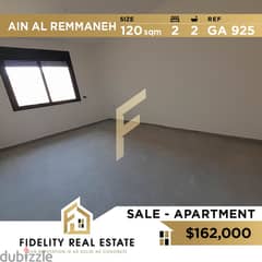 Apartment for sale in Ain El Remmaneh GA924 0