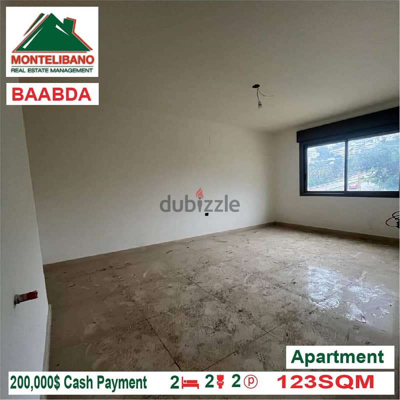 200,000$!! Aparrment for sale located in Baabda 1