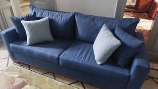 3 seater + 2 seater couch sofa blue