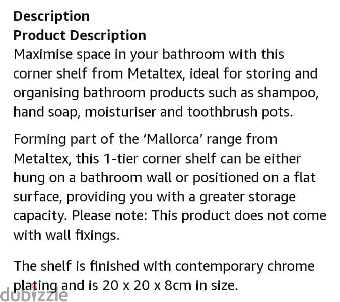 german store metaltex Mallorca bath corner 3