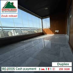 180.000$Cash payment!!Duplex for sale in Zouk Mikael!!!