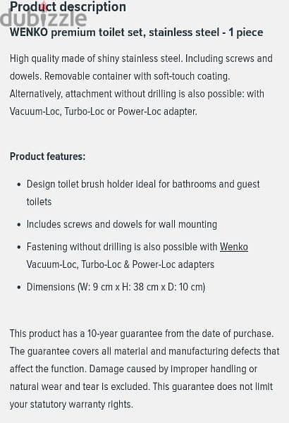 german store wenko premium toilet brush inox 3