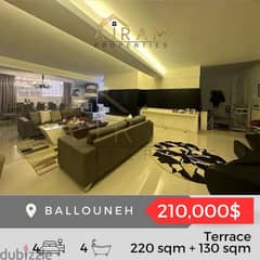 Ballouneh | 220 sqm + 130 sqm Terrace Fully decorated