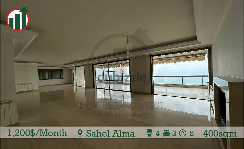 Catchy Rent!1.200$ / Month!! Apartment for Rent in Sahel alma!! 1
