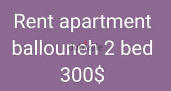 rent apartment ballouneh 2 bed first floor near (trust market )