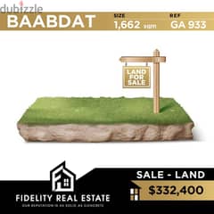 Land for sale in Baabdat GA933 0
