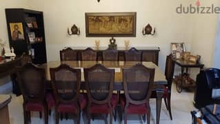 dining room, 12 chairs ,with everything in the pictures